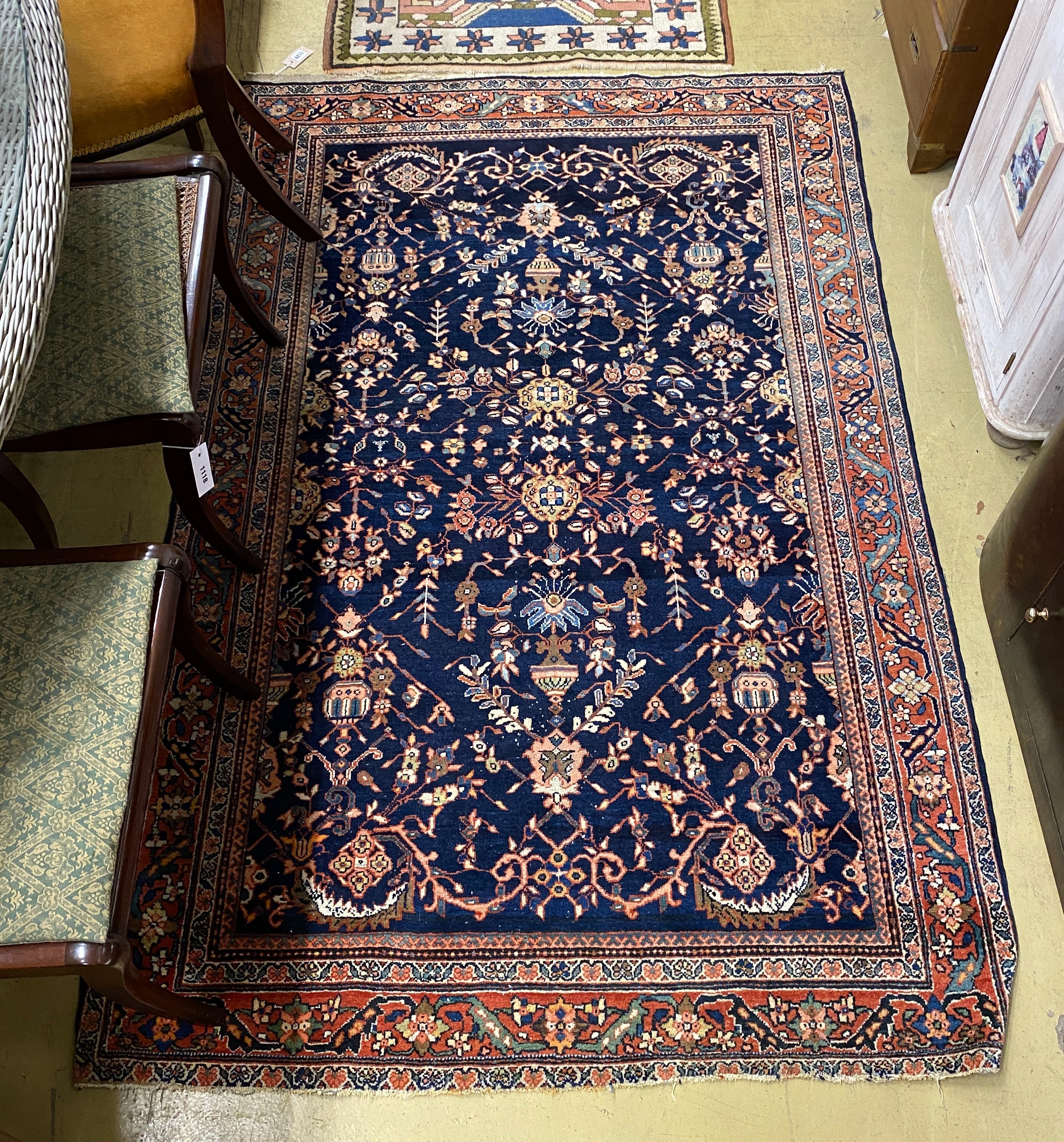 A North West Persian blue ground rug, 200 x 130cm